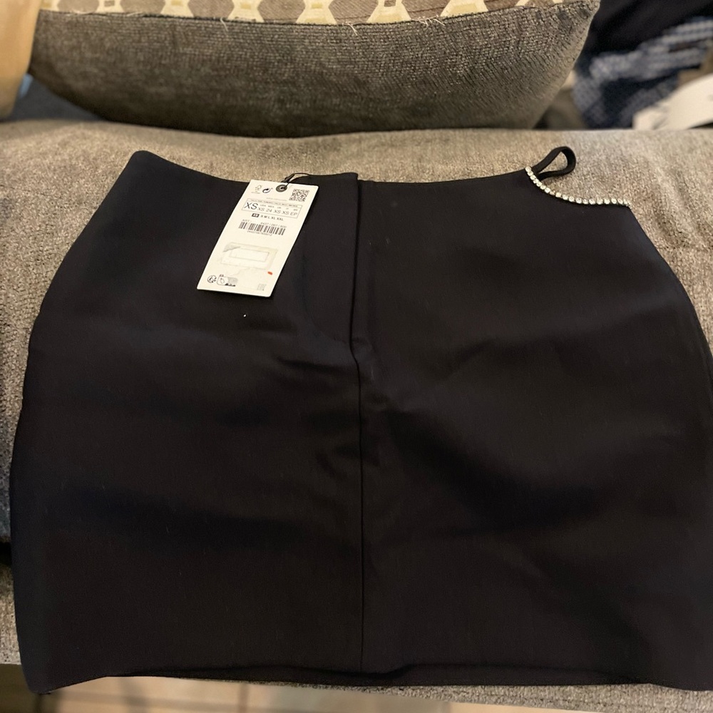 Zara Elegant Black Skirt with rhinestones accents